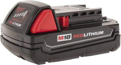 Milwaukee Tool - 18 Volt Lithium-Ion Power Tool Battery - 1.5 Ahr Capacity, 3/4 hr Charge Time, Series M18 RED - Caliber Tooling