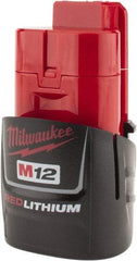 Milwaukee Tool - 12 Volt Lithium-Ion Power Tool Battery - 1.5 Ahr Capacity, 1 hr Charge Time, Series M12 RED - Caliber Tooling