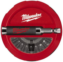 Milwaukee Tool - 20 Piece, 1/4" Drive Screwdriver Insert Bit Set - #1, 2 & 3 Phillips, T15 to T25 Torx, #1, #2 & #3 Square Recess, SL6-8 to SL8-10 Slotted - Caliber Tooling