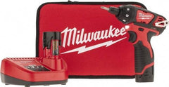 Milwaukee Tool - 12 Volts, Lithium-Ion Battery, Pistol Grip Cordless Screwdriver - 500 RPM, 150 Inch/Lbs. Torque - Caliber Tooling