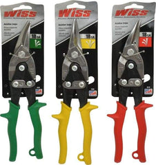 Wiss - 3 Piece Aviation Snip Set - Left, Right, Straight, 9-3/4" OAL, 1-3/8" LOC - Caliber Tooling