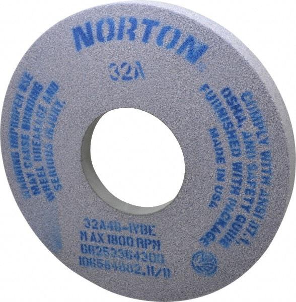 Norton - 14" Diam x 5" Hole x 1-1/2" Thick, I Hardness, 46 Grit Surface Grinding Wheel - Aluminum Oxide, Type 5, Coarse Grade, 1,800 Max RPM, Vitrified Bond, One-Side Recess - Caliber Tooling