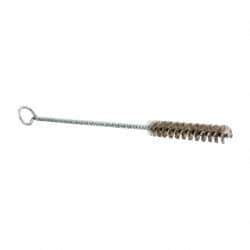 Schaefer Brush - 3" Long x 1/2" Diam Stainless Steel Long Handle Wire Tube Brush - Single Spiral, 27" OAL, 0.006" Wire Diam, 0.17" Shank Diam - Caliber Tooling