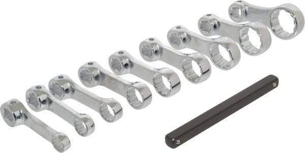 Proto - 9 Piece 3/8" Drive Torque Adapter Set - 3/8 to 7/8", with Clip Rail - Caliber Tooling