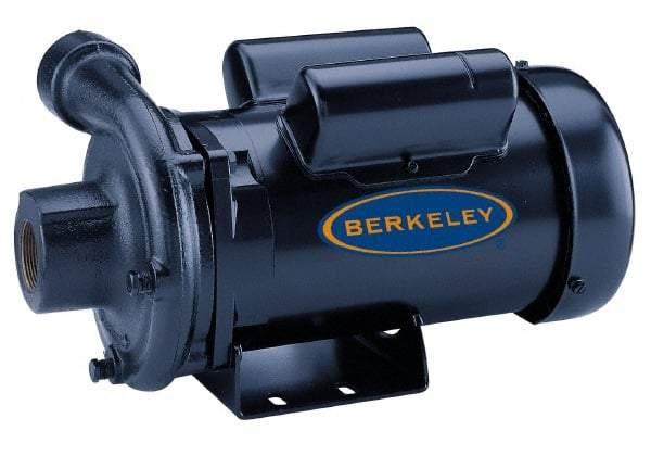 Berkeley - TEFC Motor, 208-230/460 Volt, 3 Phase, 2 HP, Cast Iron Straight Pump - 1-1/2 Inch Inlet, 1-1/4 Inch Outlet, 131 Max Head psi, Brass Impeller - Caliber Tooling