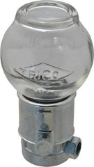 Trico - 1 Outlet, Glass Bowl, 8 Ounce Constant-Level Oil Reservoir - 1/4 NPT Outlet, 3-3/16" Diam x 6-11/16" High - Caliber Tooling