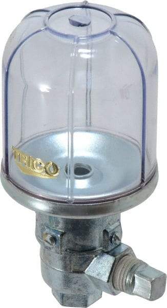 Trico - 1 Outlet, Plastic Bowl, 4 Ounce Constant-Level Oil Reservoir - 1/4 NPT Outlet, 2-5/16" Diam x 5-1/16" High - Caliber Tooling