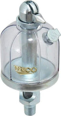 Trico - 1 Outlet, Acrylic Bowl, 2 Ounce Manual-Adjustable Oil Reservoir - 1/8 NPT Outlet, 1-15/16" Diam x 4-1/2" High - Caliber Tooling