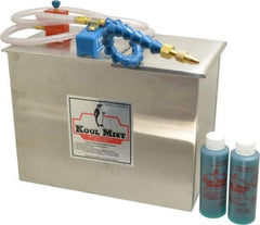 Kool Mist - 1 Outlet, 3 Gal Tank Capacity, Stainless Steel Tank Mist Coolant System - 4' Coolant Line Length, 12" Hose Length, 5/16" Nozzle Diam - Caliber Tooling