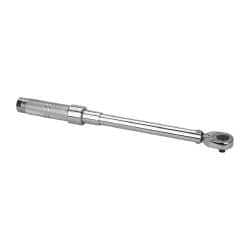 Proto - 3/8" Drive Micrometer Type Ratchet Head Torque Wrench - 16 Ft/Lb to 80 Ft/Lb Torque, 15-1/2" OAL, Ratchet Head - Caliber Tooling