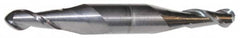 Accupro - 9/32" Diam, 11/16" LOC, 2 Flute Solid Carbide Ball End Mill - AlTiN Finish, Double End, 3-1/2" OAL, 3/8" Shank Diam, Spiral Flute - Caliber Tooling