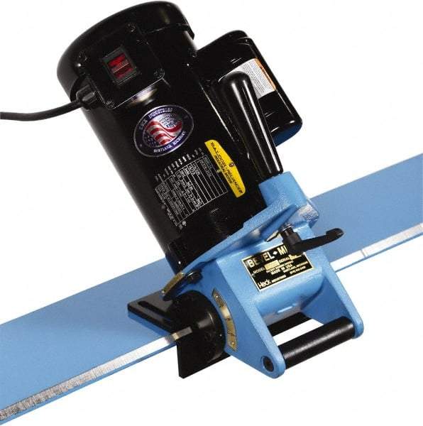 Heck Industries - 15 to 45° Bevel Angle, 3/8 Inch Bevel Capacity, 0.5 hp, Electric Beveler - 110 Volts, 1/8 Inch Min Workpiece Thickness - Caliber Tooling