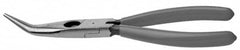 Knipex - 8" OAL, Side Cutting Pliers - Standard Jaw, Snipe Nose with Cut, Curved Head - Caliber Tooling