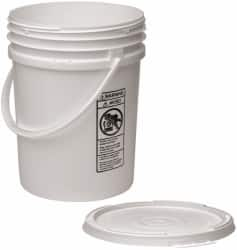 Made in USA - 5.5 Gallon Closure Capacity, Screw On Closure, White Drum Pail - Polyethylene, UN 12H2/Y24/S - Caliber Tooling