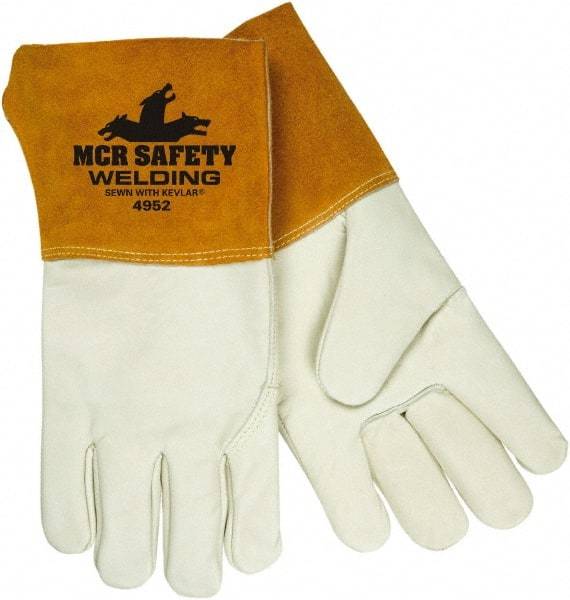 MCR Safety - Size L Unlined Cowhide Welding Glove - Wing Thumb, For MIG/TIG - Caliber Tooling