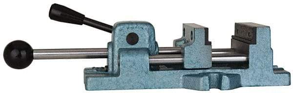 Wilton - 8-3/16" Jaw Opening Capacity x 2" Throat Depth, Horizontal Drill Press Vise - 8" Wide x 2" High Jaw, Stationary Base, Standard Speed, 21.1" OAL x 7.2" Overall Height, Cast Iron - Caliber Tooling