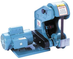 Burr King - 42 Inch Long x 1 Inch Wide Belt Grinder - 3/4 hp, 120 Volts, Vertical Belt, 530 to 5,300 Ft. per Min Belt Speed - Caliber Tooling