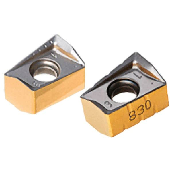 Iscar - H490 ANCX170608 Grade IC380 Carbide Milling Insert - TiCN/TiN Finish, 0.4094" Thick, 0.8mm Corner Radius - Caliber Tooling