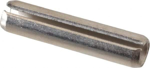 Value Collection - 1/4" Diam x 1-1/8" Long Slotted Spring Pin - Grade 18-8 Stainless Steel - Caliber Tooling