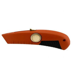 PHC - Retractable Utility Knife - 1/2" Blade, OSHA Orange Zinc Handle, 1 Blade Included - Caliber Tooling