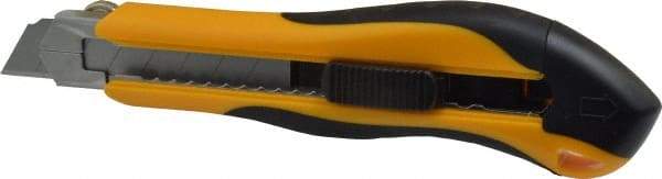 PHC - Snap Utility Knife - 4-1/4" Blade, Yellow & Black Plastic Handle, 6 Blades Included - Caliber Tooling