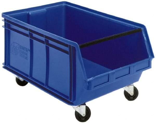 Quantum Storage - 300 Lb. Load Capacity, 29" Deep, Black Polyethylene Hopper Stacking Bin - 14-7/8" High x 18-3/8" Wide x 29" Long - Caliber Tooling