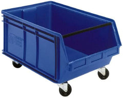 Quantum Storage - 300 Lb. Load Capacity, 29" Deep, Green Polyethylene Hopper Stacking Bin - 14-7/8" High x 18-3/8" Wide x 29" Long - Caliber Tooling