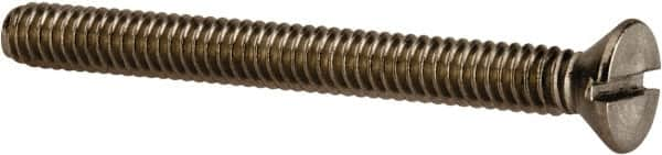 Value Collection - 1/4-20 UNC, 2-1/2" OAL Slotted Drive Machine Screw - Flat Head, Grade 316 Stainless Steel, Uncoated, Without Washer - Caliber Tooling