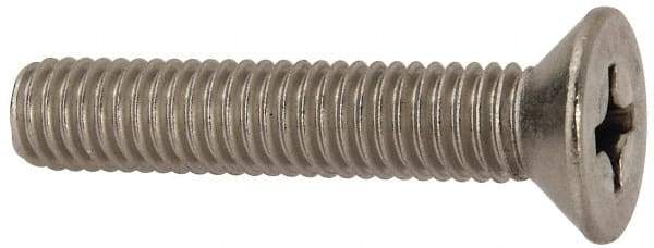 Value Collection - 3/8-16 UNC, 2" OAL Slotted Drive Machine Screw - Flat Head, Grade 316 Stainless Steel, Uncoated, Without Washer - Caliber Tooling