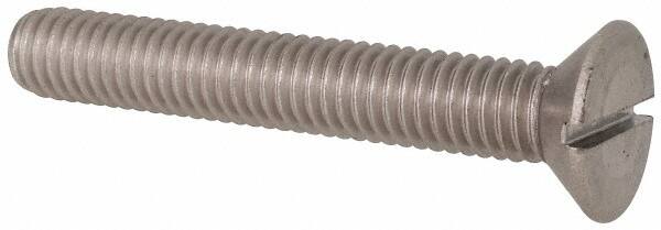 Value Collection - 3/8-16 UNC, 2-1/2" OAL Slotted Drive Machine Screw - Flat Head, Grade 316 Stainless Steel, Uncoated, Without Washer - Caliber Tooling