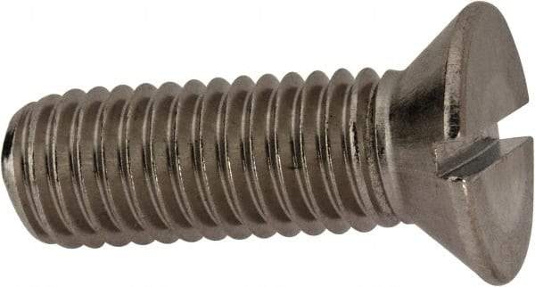 Value Collection - 1/2-13 UNC, 1-1/2" OAL Slotted Drive Machine Screw - Flat Head, Grade 316 Stainless Steel, Uncoated, Without Washer - Caliber Tooling