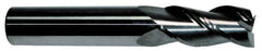 Accupro - 31/64", 1" LOC, 1/2" Shank Diam, 3" OAL, 3 Flute, Solid Carbide Square End Mill - Single End, TiCN Finish, Spiral Flute, 40° Helix, Centercutting, Right Hand Cut, Right Hand Flute - Caliber Tooling