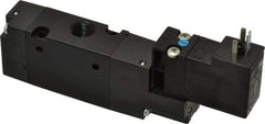 Parker - 1/8", 3-Way Body Ported Stacking Solenoid Valve - 120 VAC, 0.75 CV Rate, Air Return, 2.14" High x 4.2" Long - Caliber Tooling