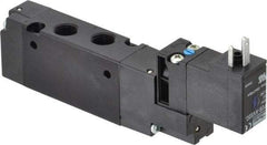 Parker - 1/8", 4-Way Body Ported Stacking Solenoid Valve - 24 VDC, 0.75 CV Rate, Air Return, 2.14" High x 4.67" Long - Caliber Tooling