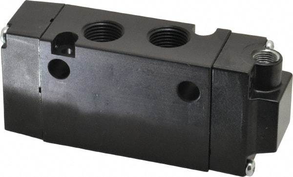 Parker - 3/8", 4-Way Body Ported Stacking Solenoid Valve - 1.4 CV Rate, Air Return, 1.89" High x 4.37" Long - Caliber Tooling