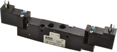 Parker - 1/8", 4-Way Body Ported Stacking Solenoid Valve - 24 VDC, 0.6 CV Rate, 2.14" High x 6.44" Long - Caliber Tooling