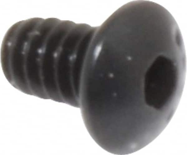 Camcar - #4-40 UNC Hex Socket Drive, Button Screw - Alloy Steel, Black Oxide Finish, Fully Threaded, 3/16" Length Under Head - Caliber Tooling