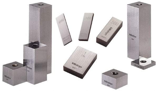 Mitutoyo - 0.1004" Rectangular Steel Gage Block - Accuracy Grade AS-1, Includes Certificate of Inspection - Caliber Tooling