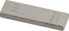 Mitutoyo - 0.117" Rectangular Steel Gage Block - Accuracy Grade 0, Includes Certificate of Inspection - Caliber Tooling