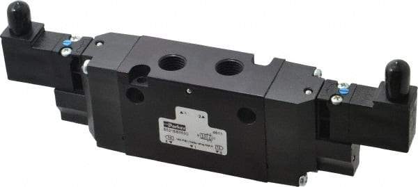 Parker - 4-Way Body Ported Stacking Solenoid Valve - 120 VAC, 1.4 CV Rate, 7.51" Long - Caliber Tooling