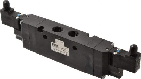 Parker - 3/8", 4-Way Body Ported Stacking Solenoid Valve - 24 VDC, 2.1 CV Rate, 9.35" Long - Caliber Tooling