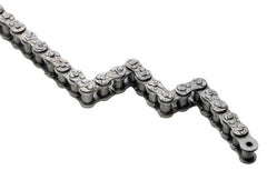 U.S. Tsubaki - 1/2" Pitch, Single Strand Roller Chain - Chain No. 40, 816 Lb. Capacity, 10 Ft. Long, 5/16" Roller Diam, 19/64" Roller Width - Caliber Tooling