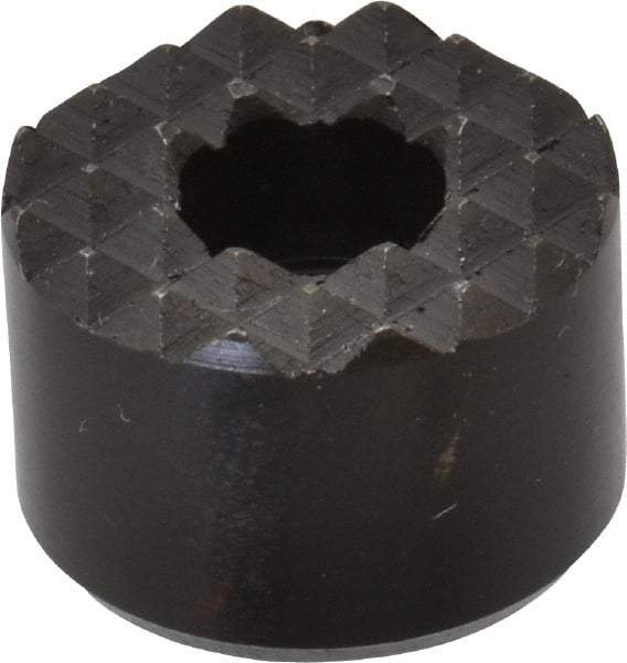 Fairlane - 3/4" Diam, 1/2" High, No. 10 C Bore SHCS, Counterbored, Fine Tooth Grade Diamond Serration Tooth Pattern, High Speed Steel, Round Positioning Gripper - Black Oxide Coated - Caliber Tooling