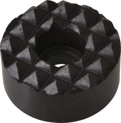 Fairlane - 1" Diam, 1/2" High, 1/4 C Bore SHCS, Counterbored, Coarse Tooth Grade Diamond Serration Tooth Pattern, High Speed Steel, Round Positioning Gripper - Black Oxide Coated - Caliber Tooling