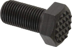 Fairlane - Serrated Tooth, 1/2-20, 1" Shank Length, 1" Thread Length, Black Oxide Finish, Hex Head, Adjustable Positioning Gripper - 5/8" Pad Diam, 3/4" Hex, 23/64" Head Height, Fine Tooth Grade - Caliber Tooling