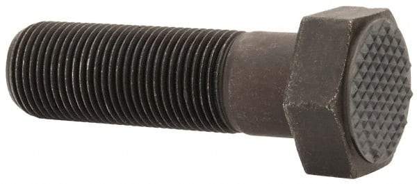 Fairlane - Serrated Tooth, 3/4-16, 2-1/2" Shank Length, 1-3/4" Thread Length, Black Oxide Finish, Hex Head, Adjustable Positioning Gripper - 1" Pad Diam, 1-1/8" Hex, 1/2" Head Height, Extra Fine Tooth Grade - Caliber Tooling