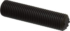 Fairlane - Serrated Tooth, 3/8-24, 3/16" Internal Hex, 1-1/2" Thread Length, Black Oxide Finish, Fully Threaded, Adjustable Positioning Gripper - 1/4" Pad Diam, Extra Fine Tooth Grade - Caliber Tooling