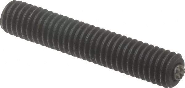 Fairlane - 3/8-16, 2" Thread Length, 3/16" Ball Diam, Serrated Ball Pad Surface, Alloy Steel, Black Oxide, Threaded, Swivel Action Gripper Assemblies - 5/32" Contact Diam, High Speed Steel Ball - Caliber Tooling