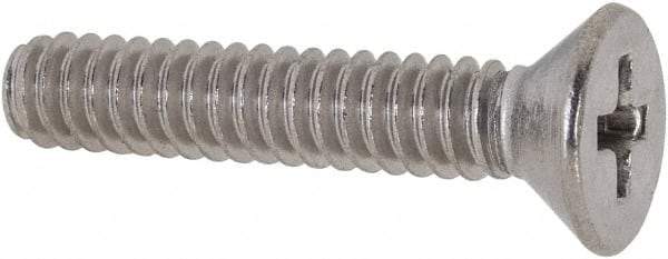 Value Collection - #10-24 UNC, 1" OAL Phillips Drive Machine Screw - Flat Head, Grade 316 Stainless Steel, Uncoated, Without Washer - Caliber Tooling