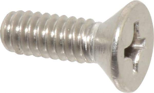 Value Collection - 1/4-20 UNC, 3/4" OAL Phillips Drive Machine Screw - Flat Head, Grade 316 Stainless Steel, Uncoated, Without Washer - Caliber Tooling